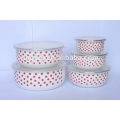 5 pc printed enamel bowl & Chinese style enamel coating bowl